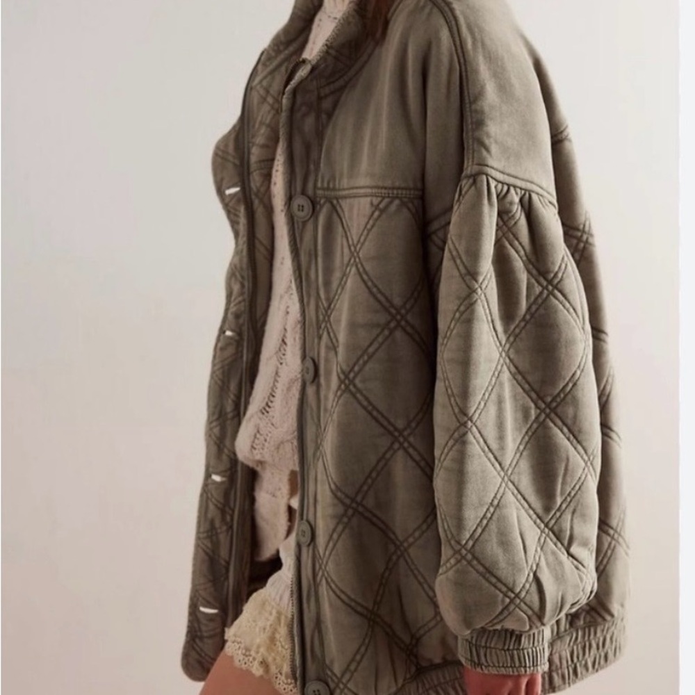 Free People Juno Quilted Oversized Bomber Jacket - Picture 2 of 8